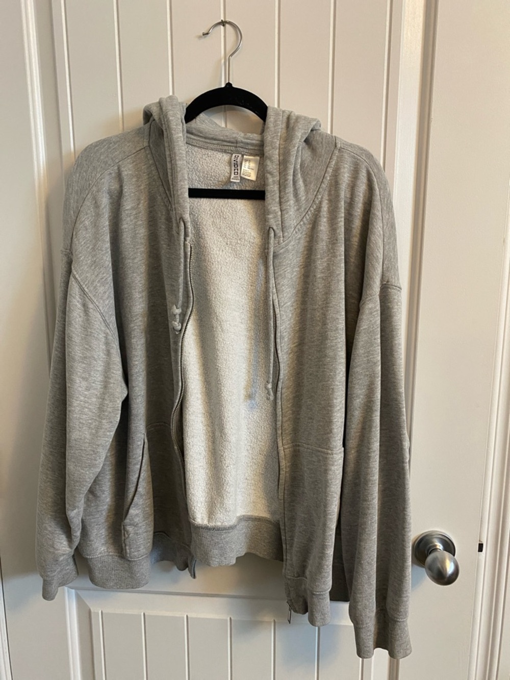 H&M Gray Fleece-Lined Zip Hoodie